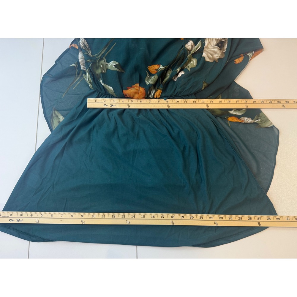 Baltic Born Kia Kimono Maxi Dress Womens XS Deep Topaz Floral Green V-Neck New - Picture 11 of 11
